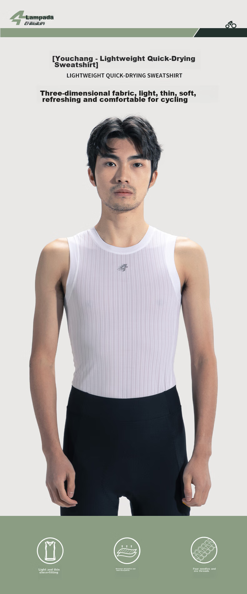LAMEDA Cycling Jersey, Cool-Feeling Quick-Dry Sweat-Wicking Undershirt, Road Bike Sports Comfortable Base Layer for Men, 2XL 1