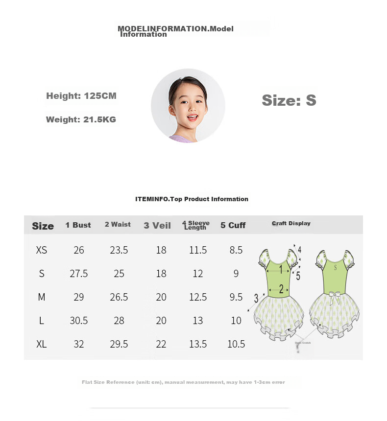 Sansha Children's Dance Tutu, Ballet Leotard for Girls with Heart-Shaped Puff Sleeves, Performance Dress with Open Crotch, White, Size L 3