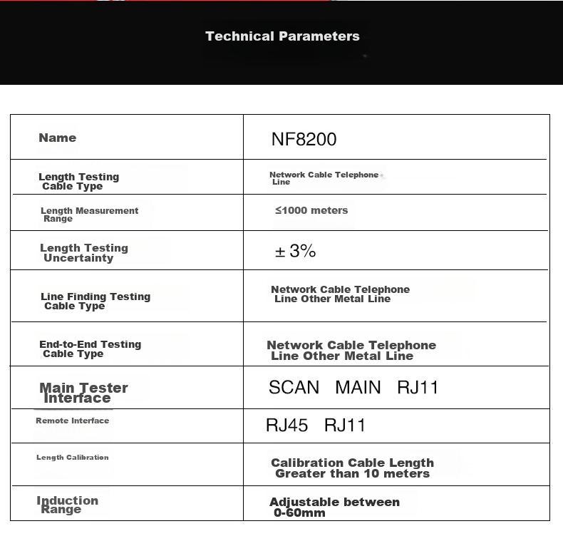 Jingmingshu NF-8200 Cable Tester, Wire Tracker, Line Finder, Cable Locator, Network Tester, Cable Tracer, Line Tracker, Military Line Finder 7