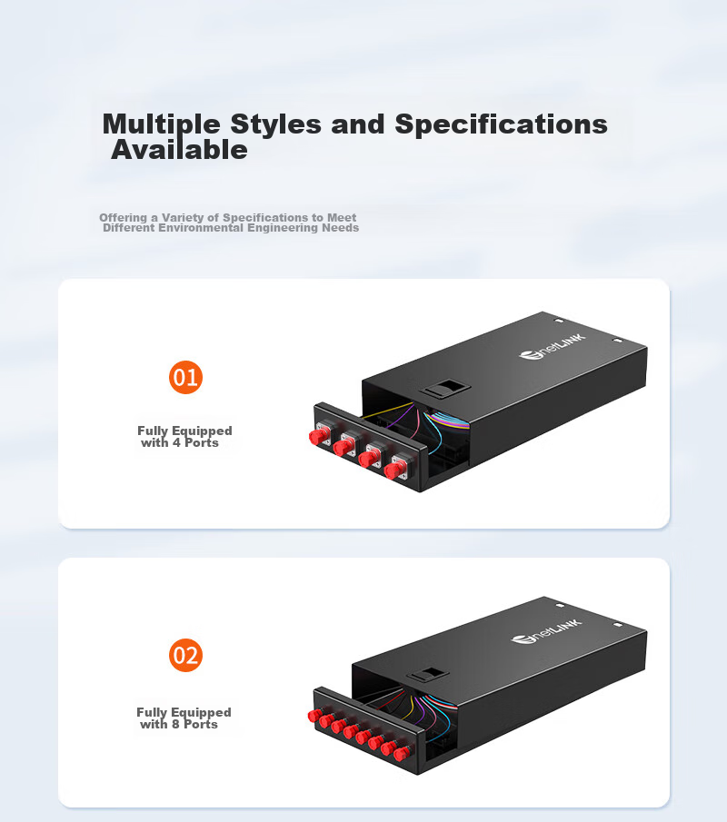 NetLINK Fiber Optic Terminal Box, 12 Ports 12 Fibers FC Single-Mode Fiber Patch Panel, Fully Equipped with Fiber Pigtail Flange Cable Connector Fusion Splice Box, Rack-Mounted 1 Piece HTF-12FC 2