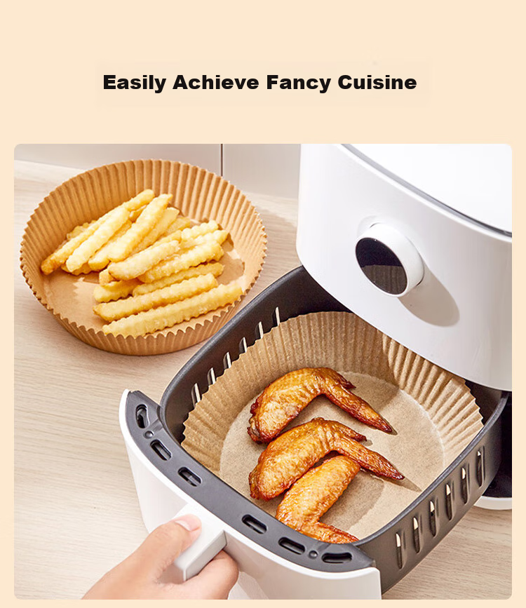 JD Original Air Fryer Paper, Large Baking Parchment Paper with Silicone Oil Coating, Suitable for Air Fryers with 5L Capacity Or More [120 Pieces] 9