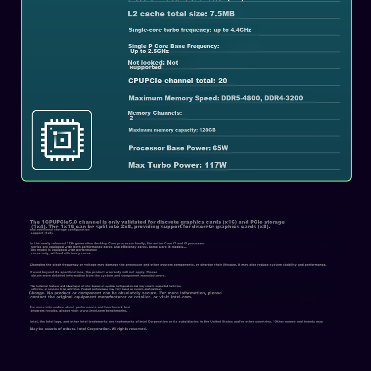 Intel Core 12th Gen I5 Processor 12400F, 6 Cores 12 Threads, Single-Core Turbo up to 4.4GHz, Desktop CPU 8
