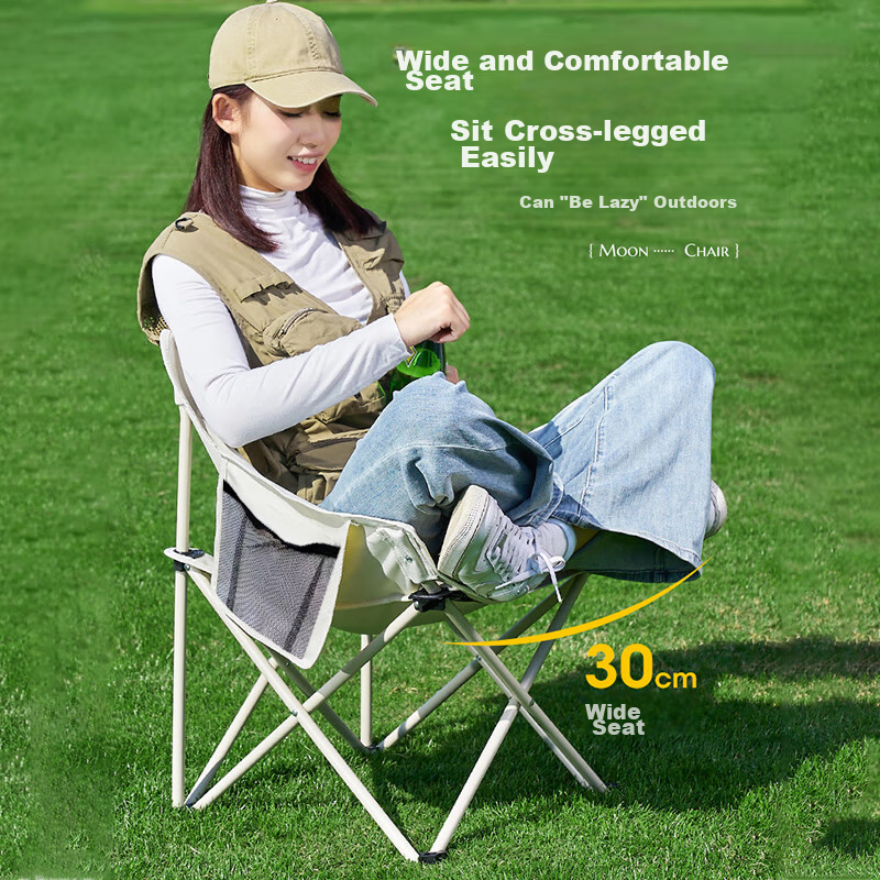 Shunyou Outdoor Folding Chair Camping Recliner Portable Small Stool Folding Fishing Stool Moon Chair SY-0142