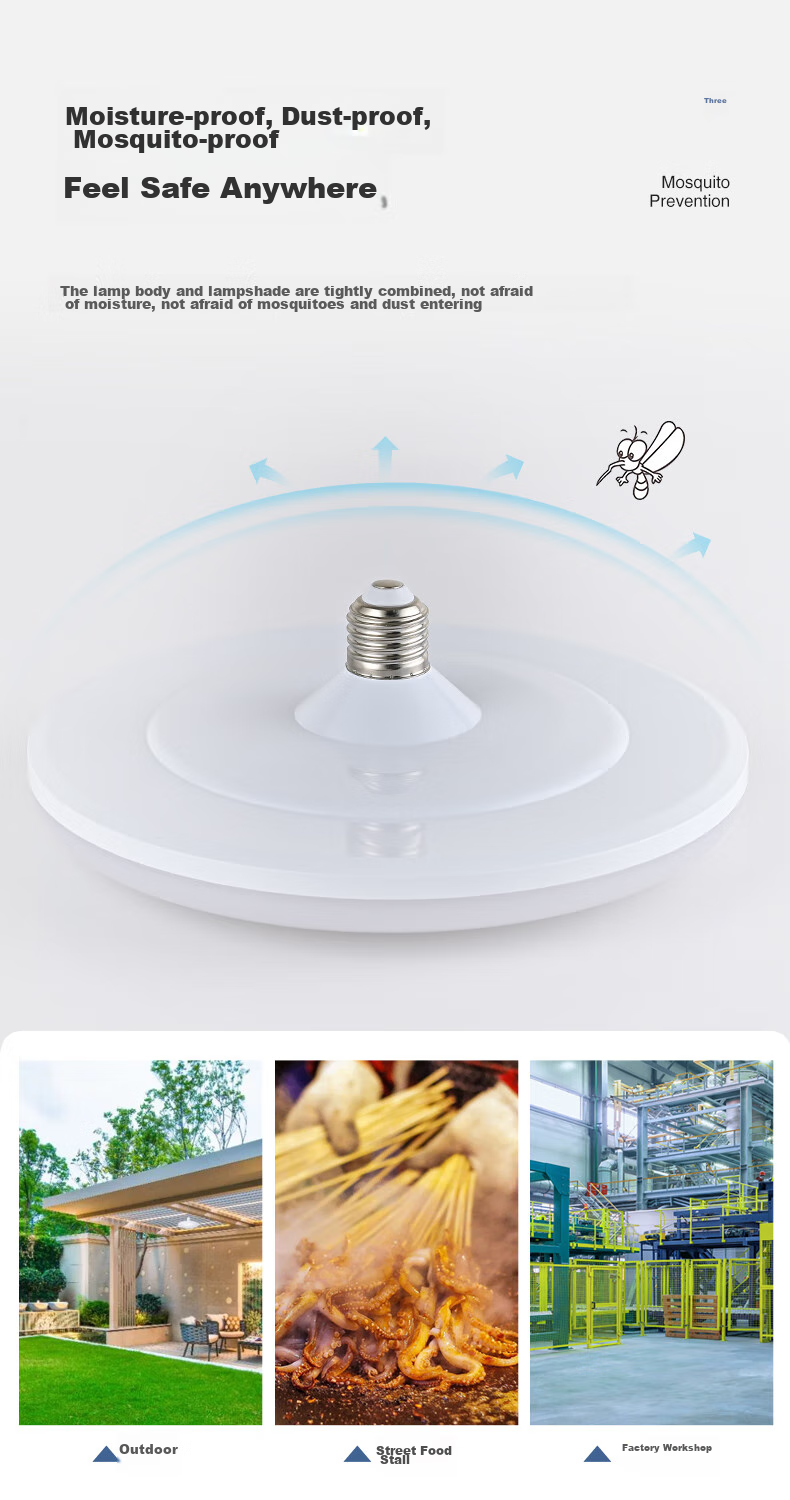 CHNT LED High-Power Bulb, UFO Light, Energy-Saving E27 Screw Base Globe Lamp, for Home And Commercial Use, 30W Cool White Light 4