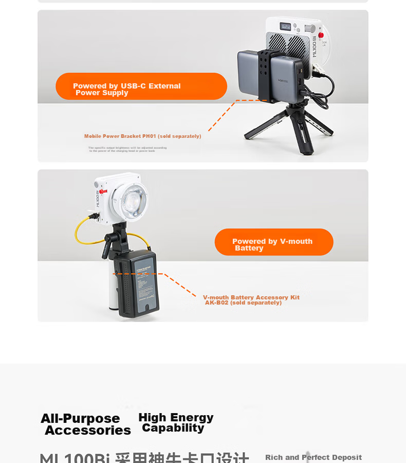 Godox ML100Bi Photography Light, Dual Color Temperature Adjustable, Portable Night Shooting Light, Portrait Fill Light, Outdoor Studio Film Video Camera Light [ML100Bi Kit1 Set] 9