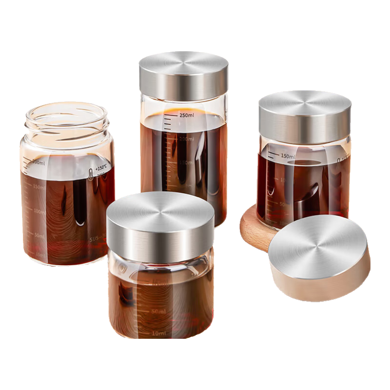 Baijie Chinese Herbal Medicine Bottles, Heat-Resistant Glass Sealed Containers, Food-Grade Packaging for Chinese Herbs, Storage Jars, Bird's Nest Bottles, Chinese Medicine Cups