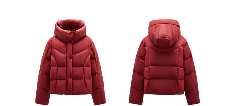 Taipingniao Women's down Jacket with Hood, Puffer Winter Warm Coat, Pink Short Style, XS 40