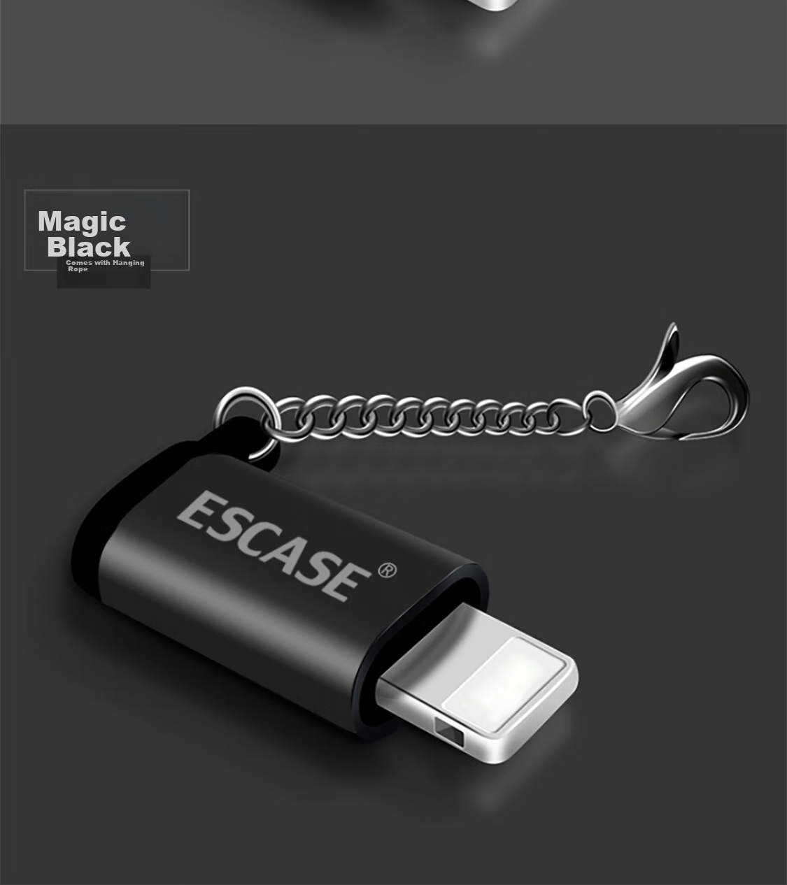 ESCASE Android And Apple Adapter Converter, Micro USB to Apple Data Cable, Compatible with IPhone11pro/XsMax8/7plus/X/iPad Tablets, Universal Gray 11