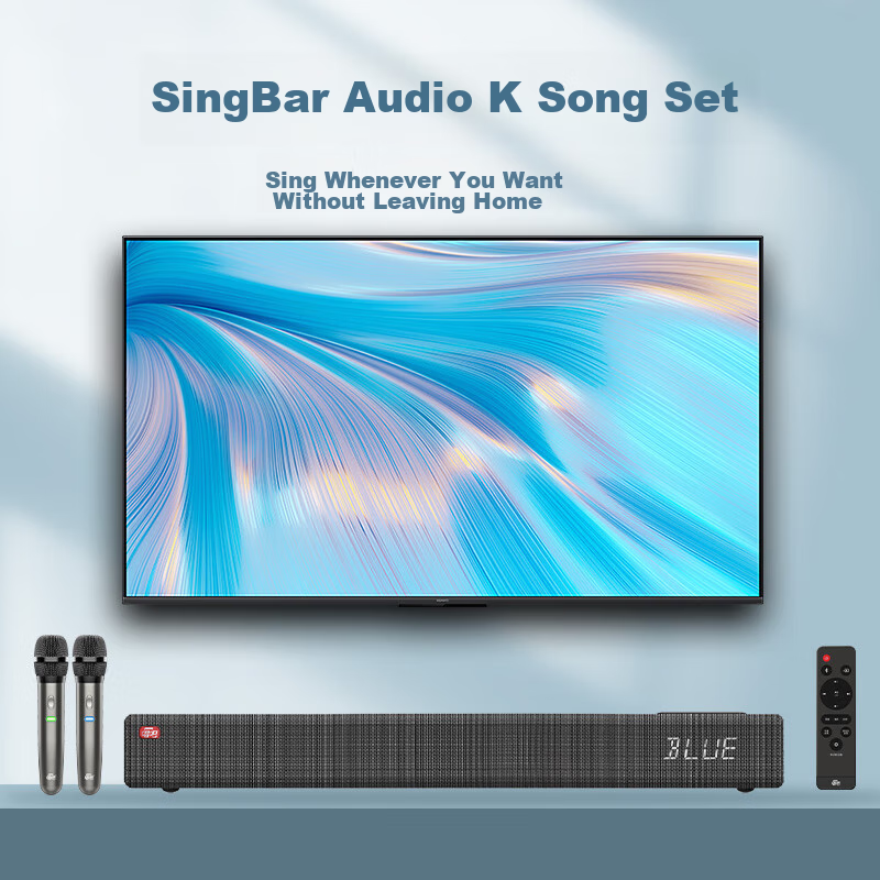 Аудиосистема Changba L1 для караоке, домашний кинотеатр, Bluetooth-колонка для компьютера с 3D-звуком и шумоподавлением, 2 беспроводных микрофона