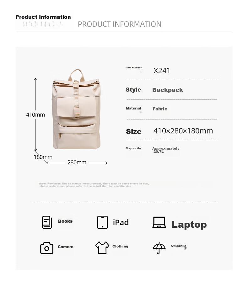 HP X241 Backpack, School Bag, Travel Backpack, Light Business Laptop Bag, Commuter Office Casual Multi-Purpose Large Capacity Multifunctional Compartment Water-Resistant Desig 13