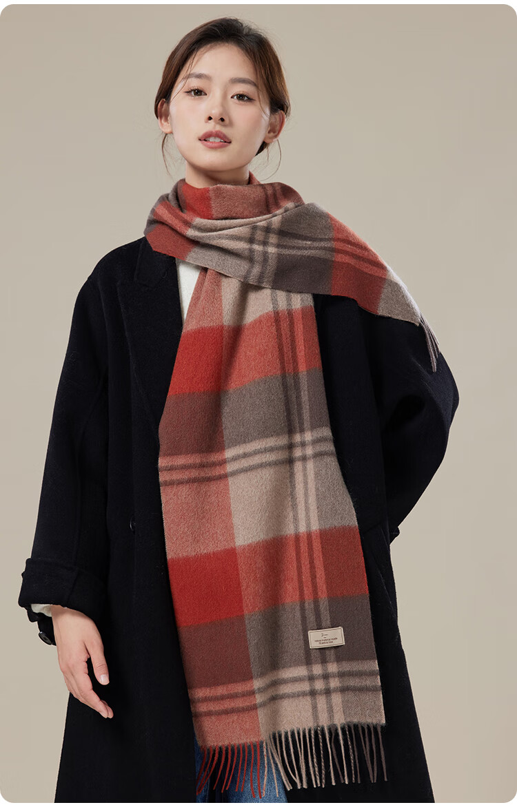 JIUMU 100% Cashmere Scarf for Women, Autumn And Winter Shawl, Warm Neck Wrap, Gift for Girls, Mid-Autumn Festival Birthday Present, Gift Box Set 11