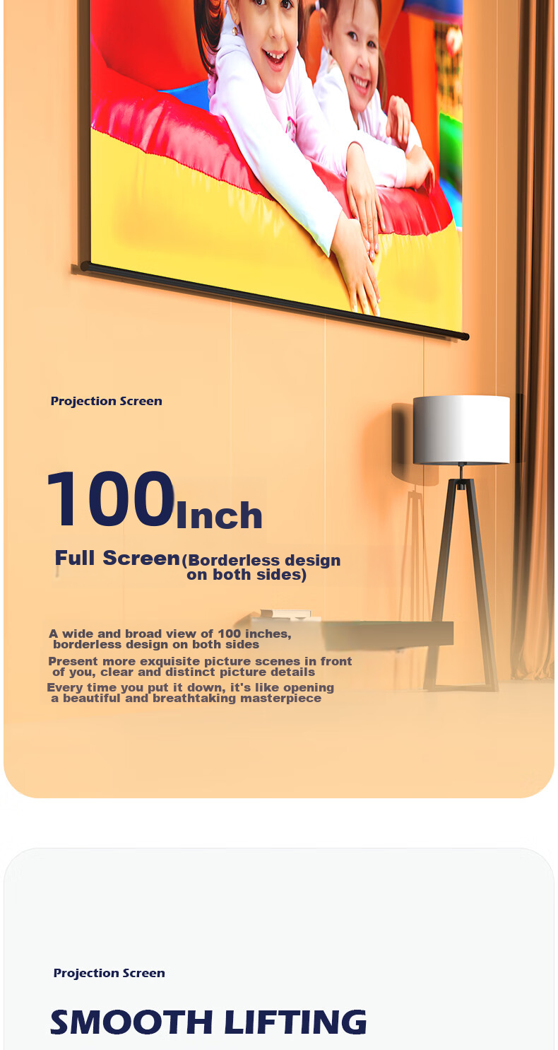 Deli 120-Inch 16:10 (Compatible with 16:9) Remote Control Electric Projection Screen, Compatible with Jianuo, XGIMI, Dangbei Projectors, Projector Screen 50443 6
