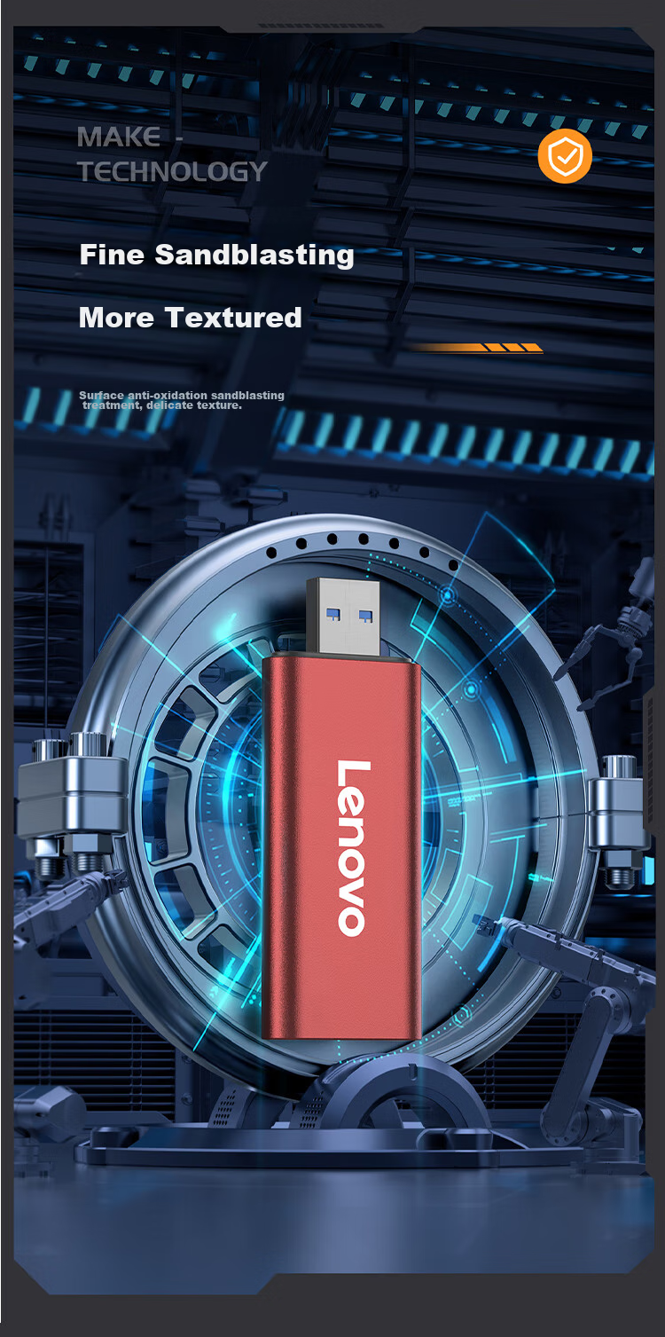 Lenovo 128GB Portable Solid State Drive (PSSD), USB3.1 Interface, ZX1Mini Series, Red 9