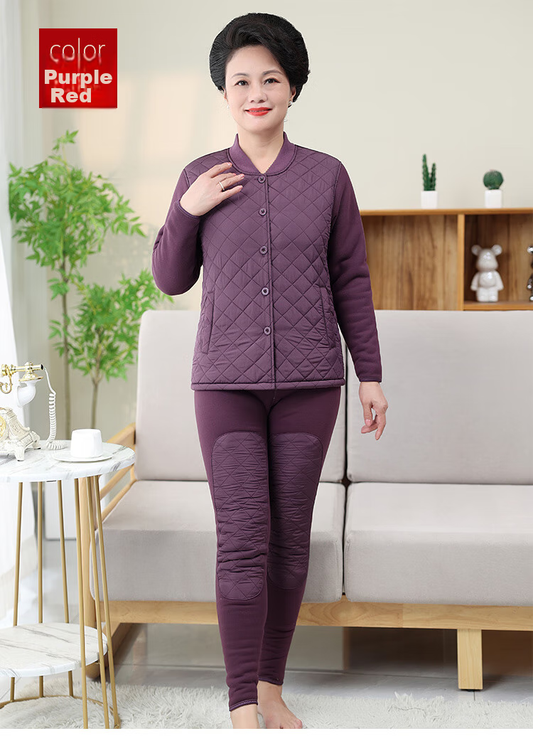 Nanjiren Middle-Aged And Elderly Thermal Underwear for Men, Winter Thickened Dad's Wear Cardigan Plus Size down Fleece Set, Dark Gray, 3XL 12