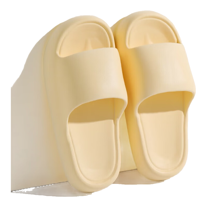 LURAD Thick-Soled Slippers for Men, Summer Bathroom Shower Home Couple Non-Slip Odor-Resistant Sandals for Women, Yellow, Size 38-39
