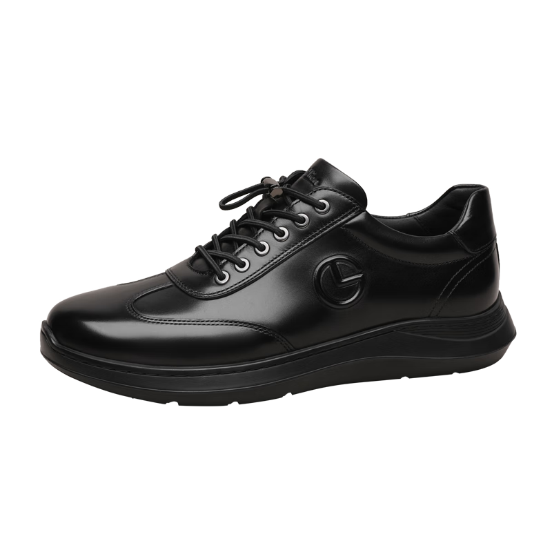 Goldlion [Spring And Summer Refresh] Men's Business Leather Shoes, Breathable Comfortable Slip-On Casual Shoes G550330639AAA Black Size 40