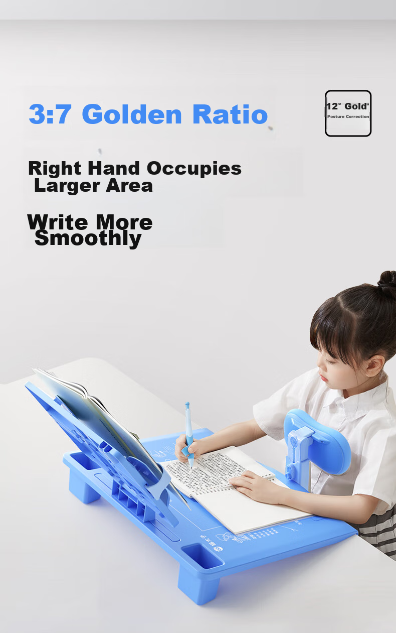 Maotaizi Gold 12° Posture Corrector for Children's Writing Position, Elementary School Student Homework Anti-Nearsightedness Low-Headed Study Desk Reading Stand, Birthday Gift 13