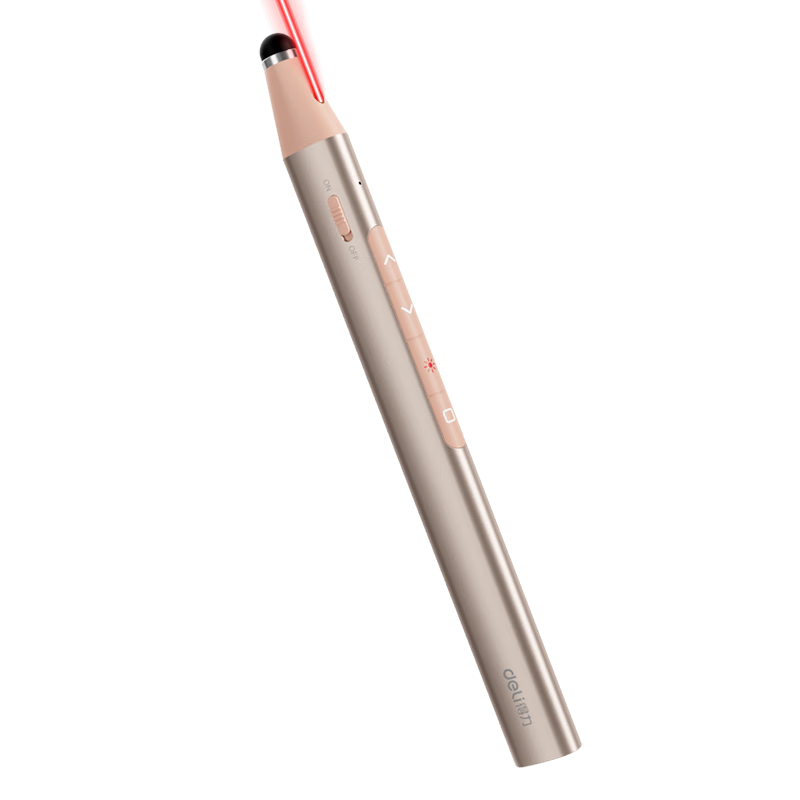 Deli Retractable Teaching Pointer for Teachers, PPT Laser Pointer, Laser Pointer for Lectures, Wireless Presentation Pointer, Red Light, Pink MA115
