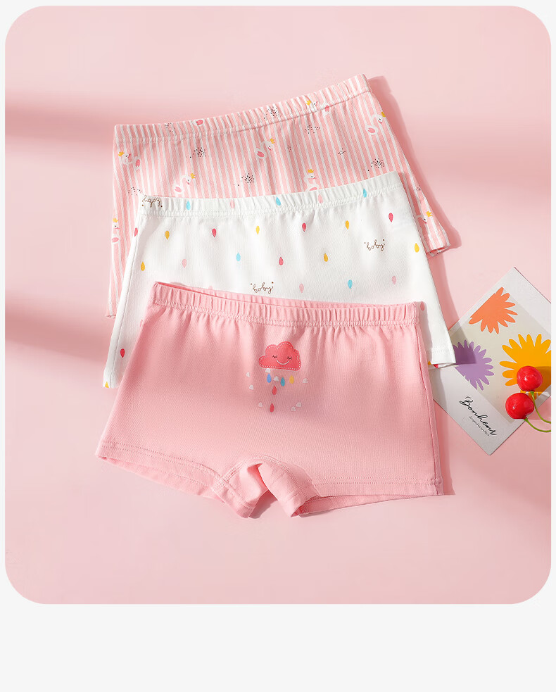 LangSha Girls' Underwear, Class A Cotton, 7A Antibacterial Breathable Boyshorts, Cartoon Cute Boxer Briefs for Girls, No Wedgie 17