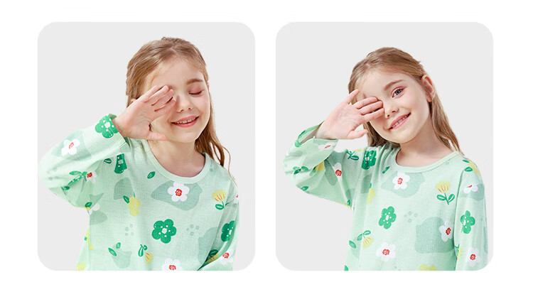 DEESHA [100% Cotton Mesh] Children's Loungewear, Girls' Pajamas for Older Kids, Children's Air Conditioning Suit Set 6