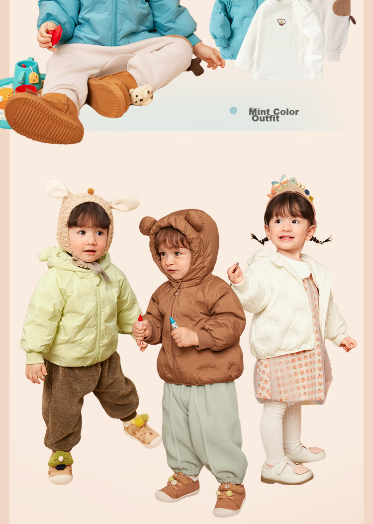 BALABALA Children's down Jacket, Girls' And Boys' Outerwear, 2026 Winter Collection, Baby Coat, Infant Clothing, Cute 8