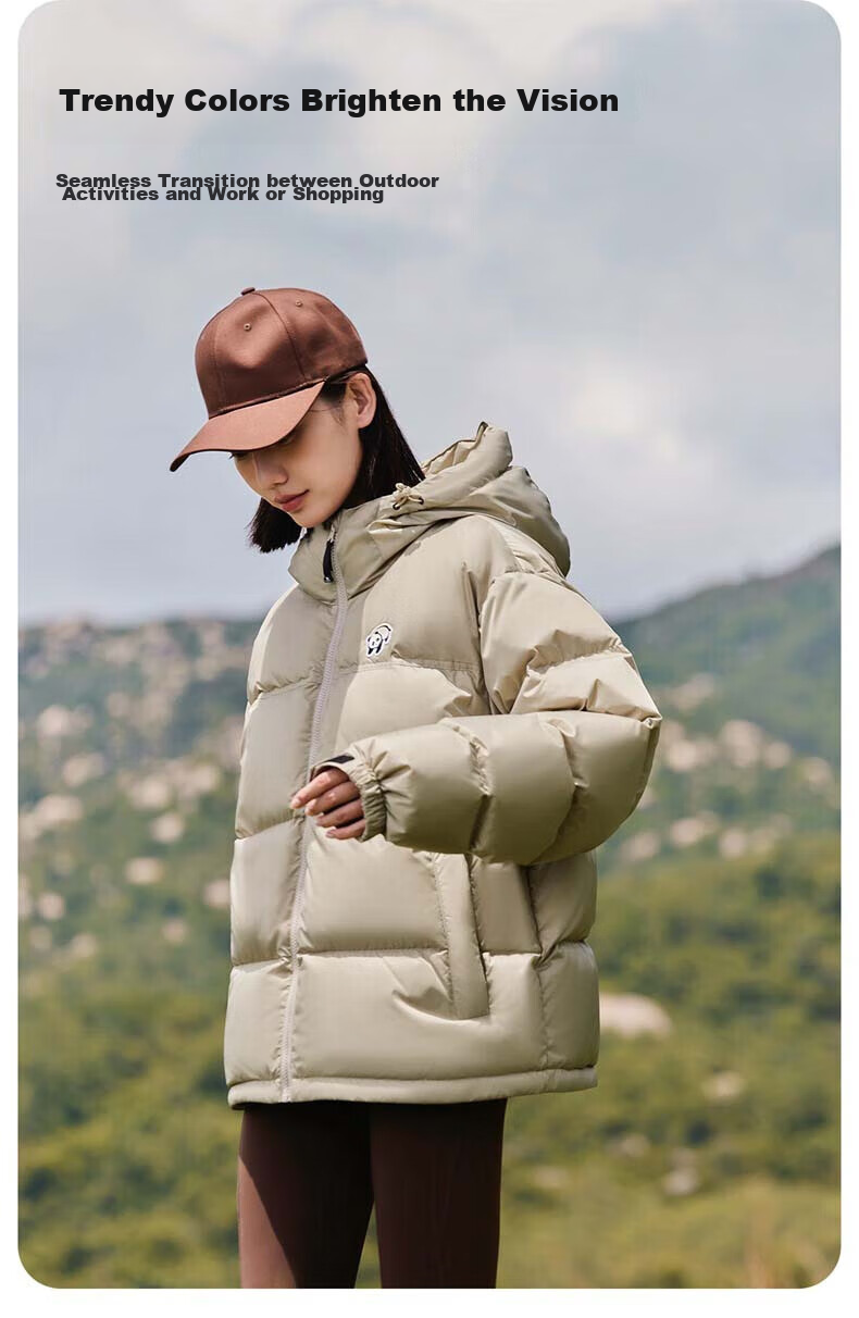 CAMEL Outdoor down Jacket, Autumn And Winter New Style for Men And Women, Thickened Duck Down, Windproof And Water-Resistant, Panda down Jacket 8