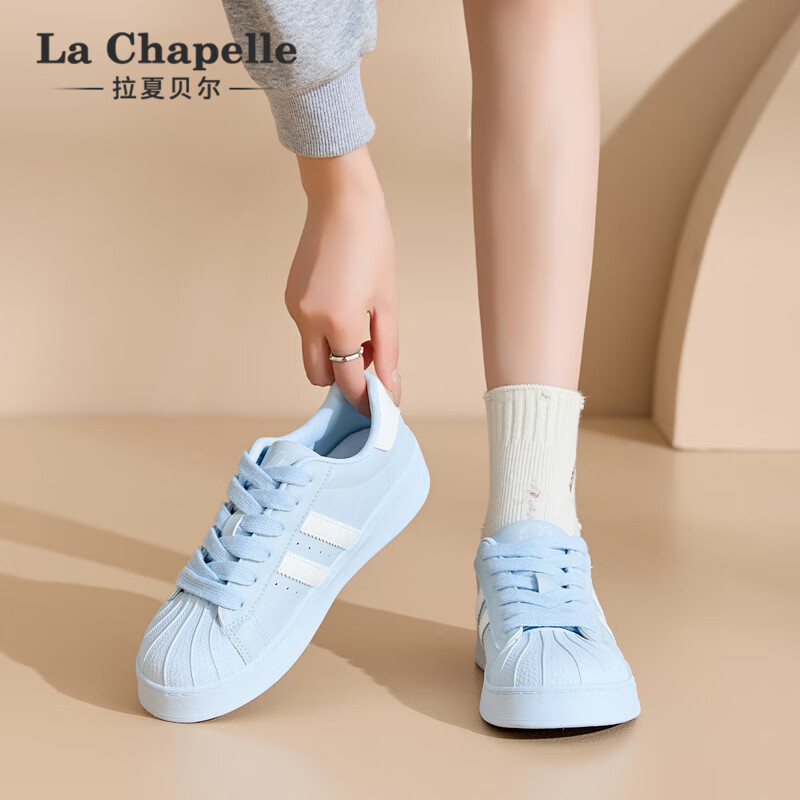 La Chapelle Women's Sneakers, Versatile Soft-Soled Casual Shoes, New Style Sports White Shoes for Women - A080BR, Blue, Size 39