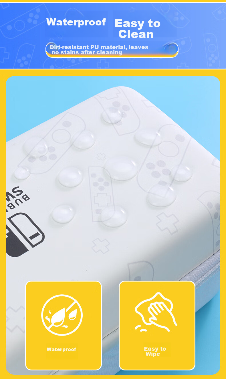 BUBM Switch Controller Storage Case, Joy-Con Storage Pouch, JC Detachable Controller Protective Cover, NS Hard Shell, Supports Storage with Case, Can Hold Card Straps, Transparent Case 9