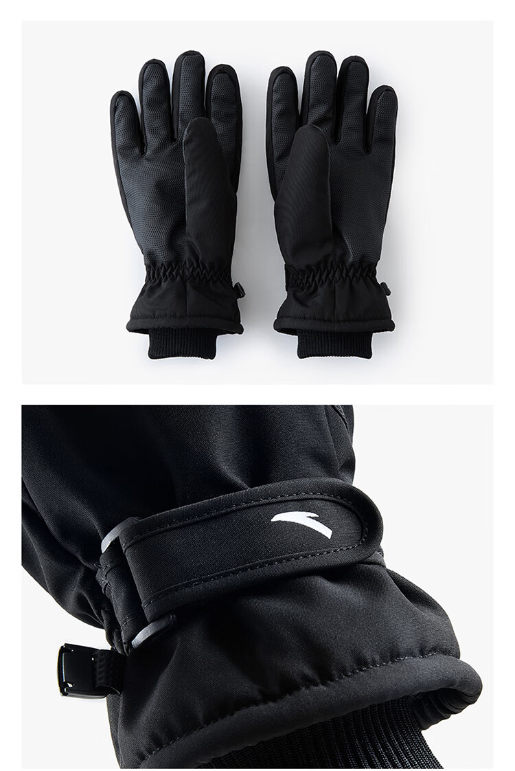 ANTA Thermal Gloves Fleece Lined Thickened Winter Warm Cycling Ski Gloves White One Size 1