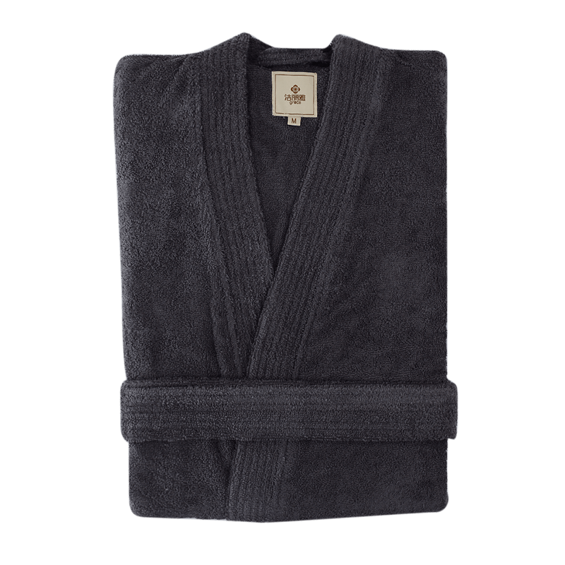 Grace Antibacterial Anti-Mite Home Bathrobe for Men And Women, Pure Cotton Long Robe, Absorbent Hotel-Style Comfortable Couple's Bathrobe
