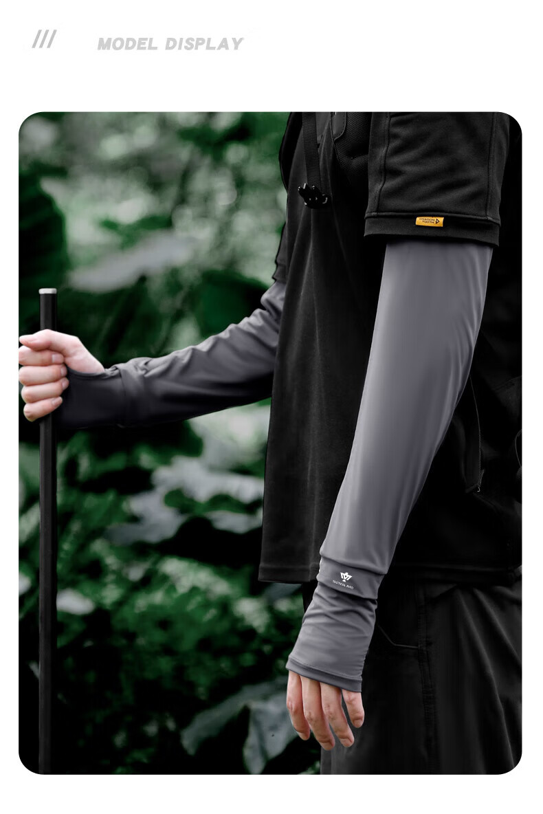 Zhanshuniao Wide Sleeve Ice Silk Sun Protection Fingerless Arm Sleeves for Men, Summer UV Protection Sunshade Ice Sleeves for Fishing And Cycling 7
