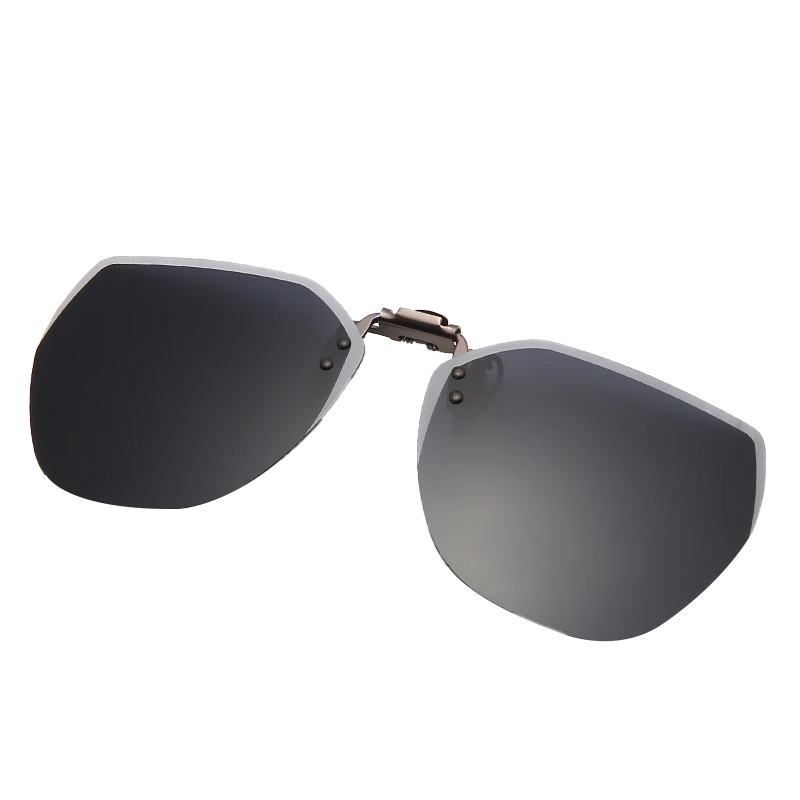 Cuntiandaofu Clip-On Sunglasses, Polarized Sunglasses Ultra-Light Myopia Clip-On for Driving, Black And Gray Clip-O