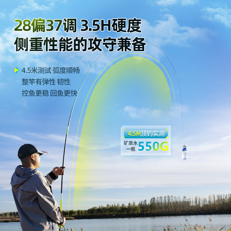 Grsaed Qianshan Cui 5.4-Meter Fishing Rod, Ultra-Light And Ultra-Hard Carbon Fiber Fishing Rod, Hand Rod, Platform Fishing Rod, Wild Fishing Crucian Carp Rod, Fishing Tackle