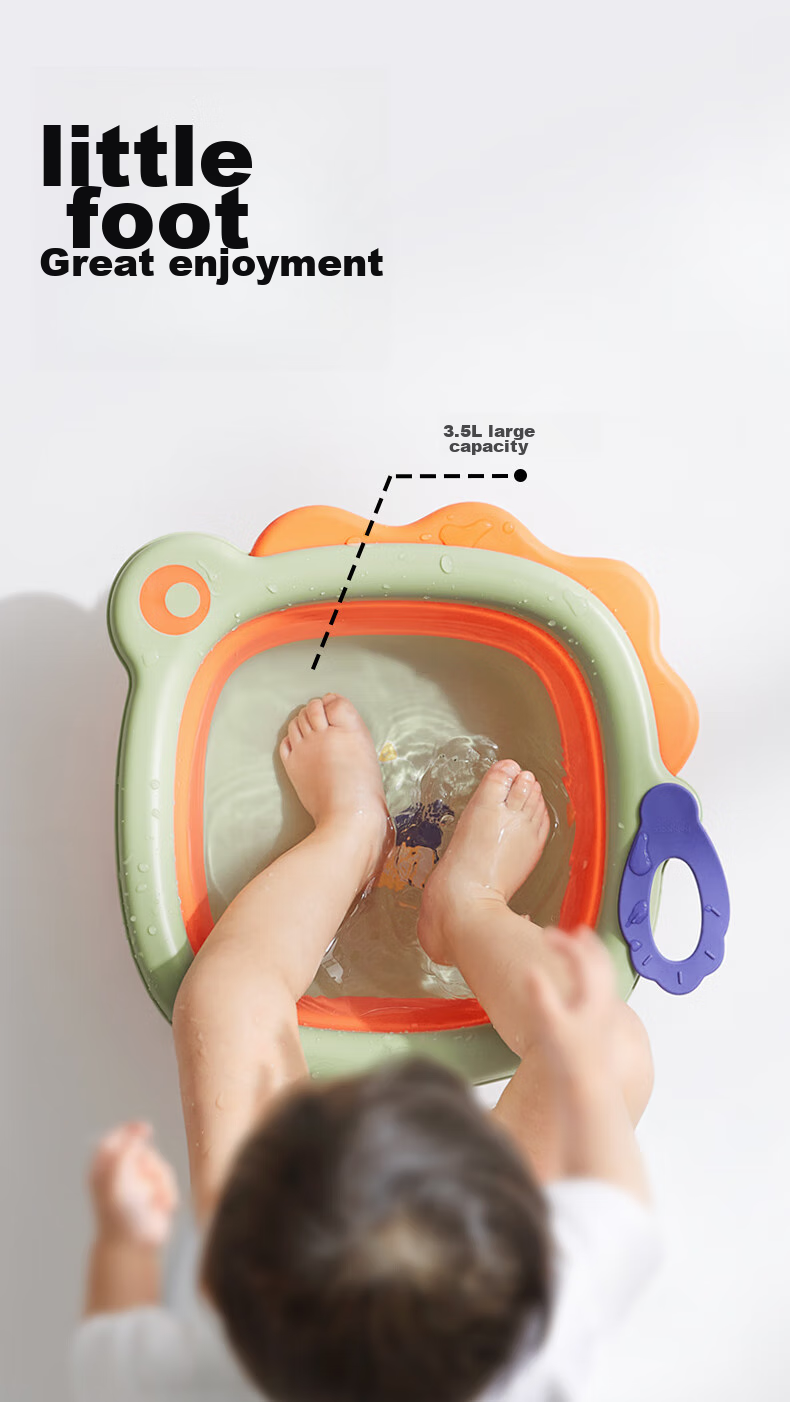 Babycare Foldable Baby Washbasin with Hanging Hook, Starship Design, 2-Piece Set: Face Washing + Bottom Washing 4