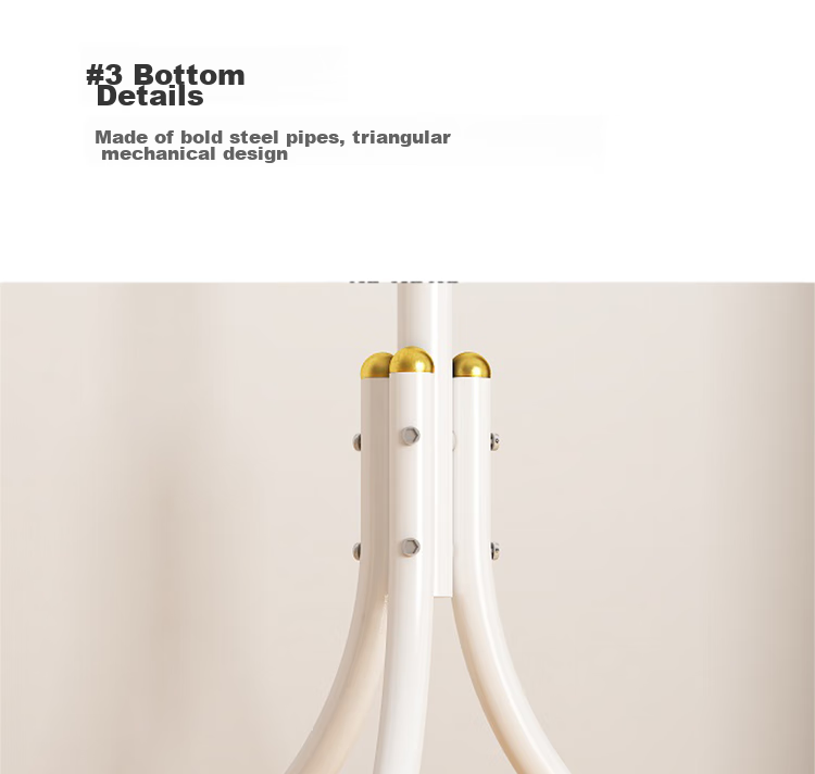 Anerya Iron Coat Rack, Floor-Standing Bedroom Clothes Hanger, Simple Indoor Multi-Hook Garment Stand, Luxury White Versio 14