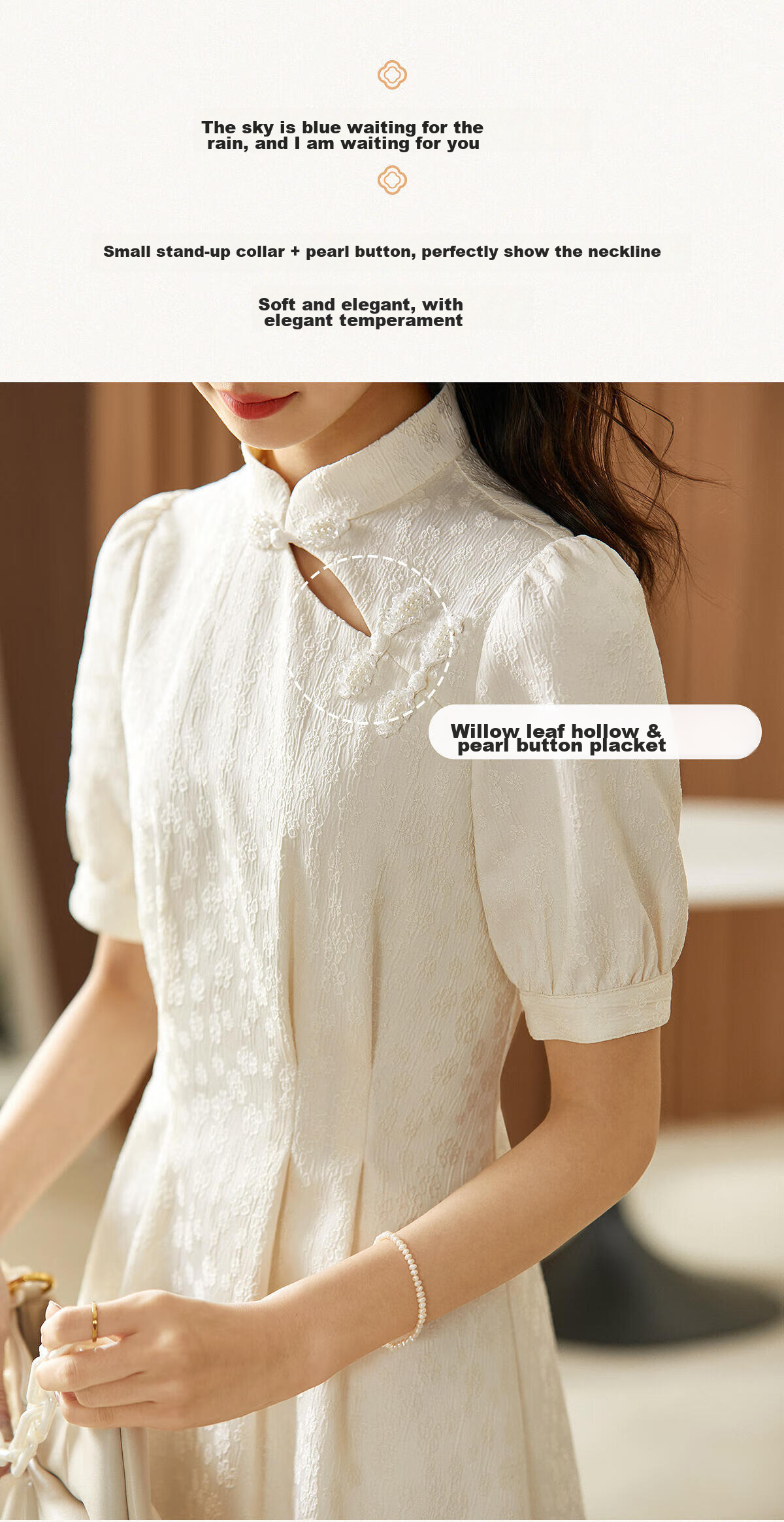 Shangdu Bila New Chinese Style Stand Collar Pankou Improved Floral Qipao Dress Summer Apricot Base Floral 132L48002 M 4