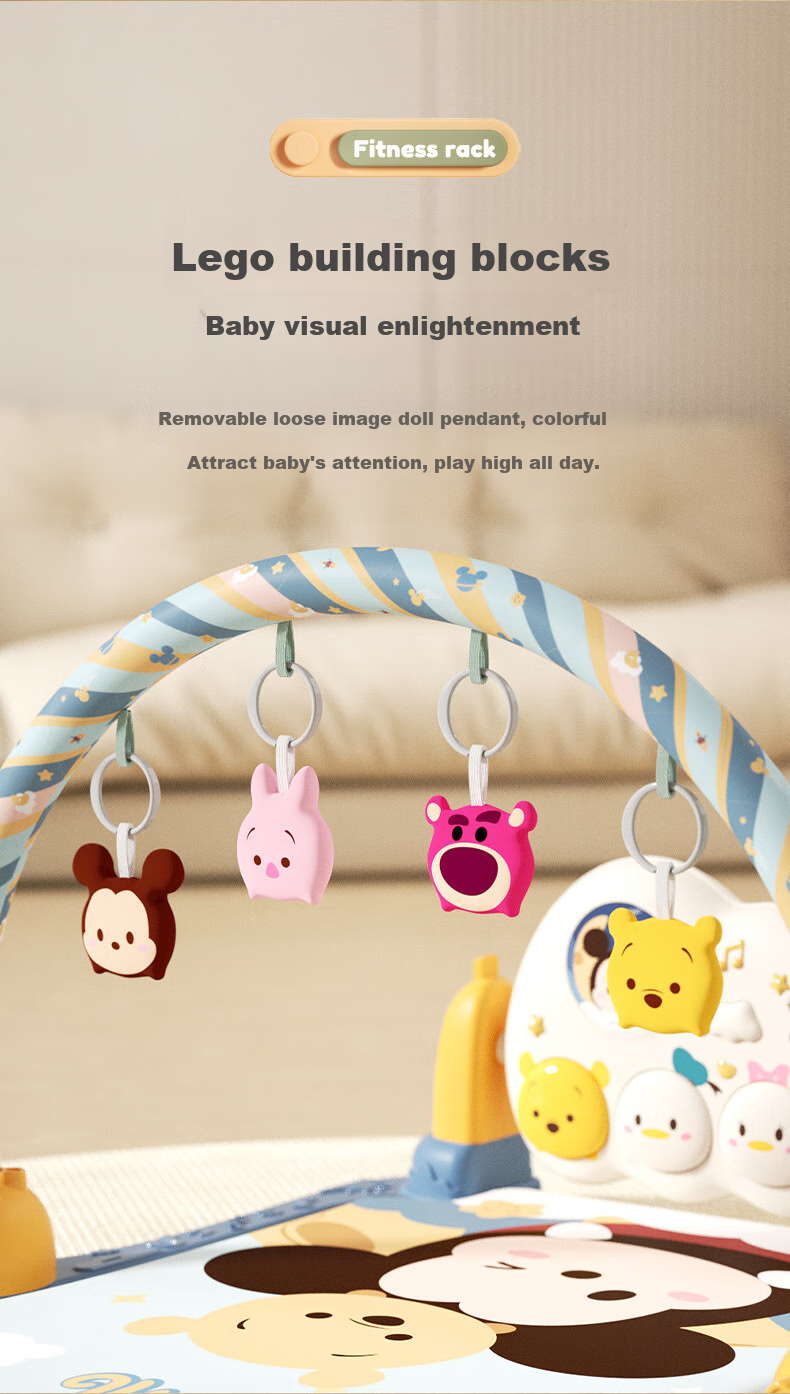 Disney Newborn Multifunctional Play Gym with Foot Piano Stroller 5-in-1 Baby Full Moon Gift First Birthday Present 8
