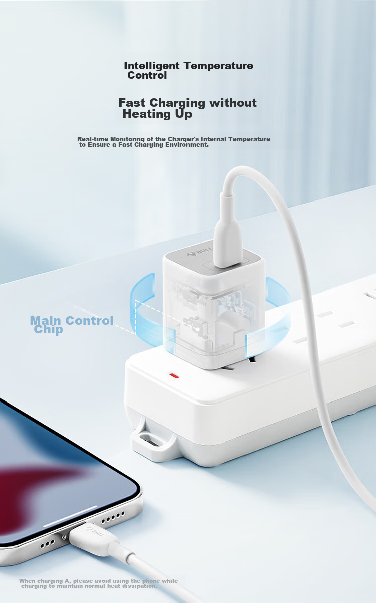 BULL PD30W Charger, Apple IPhone 18 Fast Charging Head, Auto Shut-Off When Fully Charged, Compatible with IPhone 15-18/Huawei/Xiaomi And Other Phones, Glutinous Rice White 6