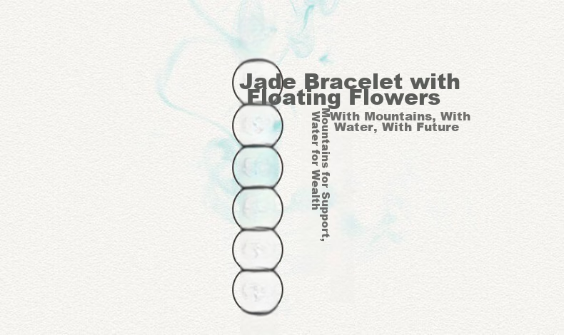 Jingying [Premium Grade] Jade Bangle for Women, Ice Type Chalcedony with Floating Flowers Design, Half Mountain And Half Water Agate Bracelet, Birthday Gift for Wife 1