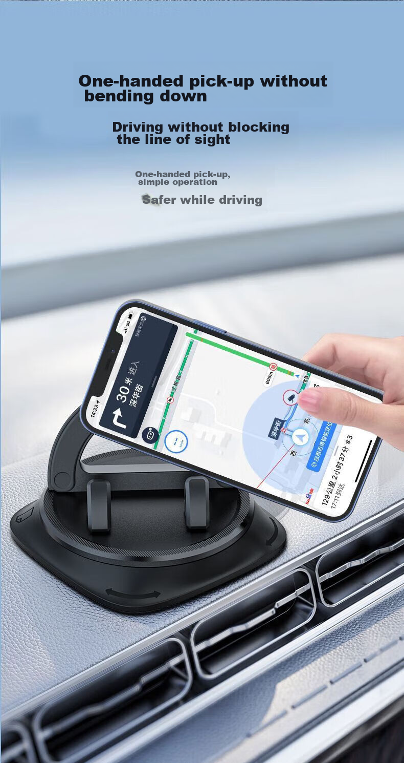 KOVOL Car Phone Holder, Dashboard Mount for Navigation System, Non-Slip Suction Cup, Silicone Fixer, Compatible with Tesla And Other Vehicles 9