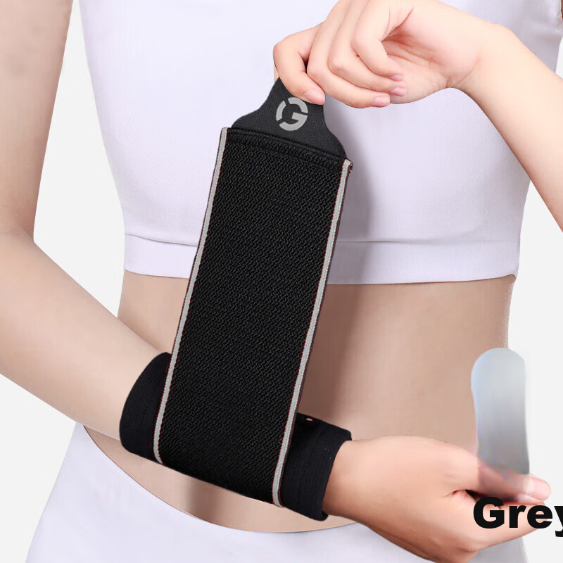 Gingpai Sport Wrist Support Brace for Sprains And Strains, Women's Hand And Wrist Protection Bandage Sleeve, Sports Joint Rehabilitation Warmth Protection Gear, Gray One Pair