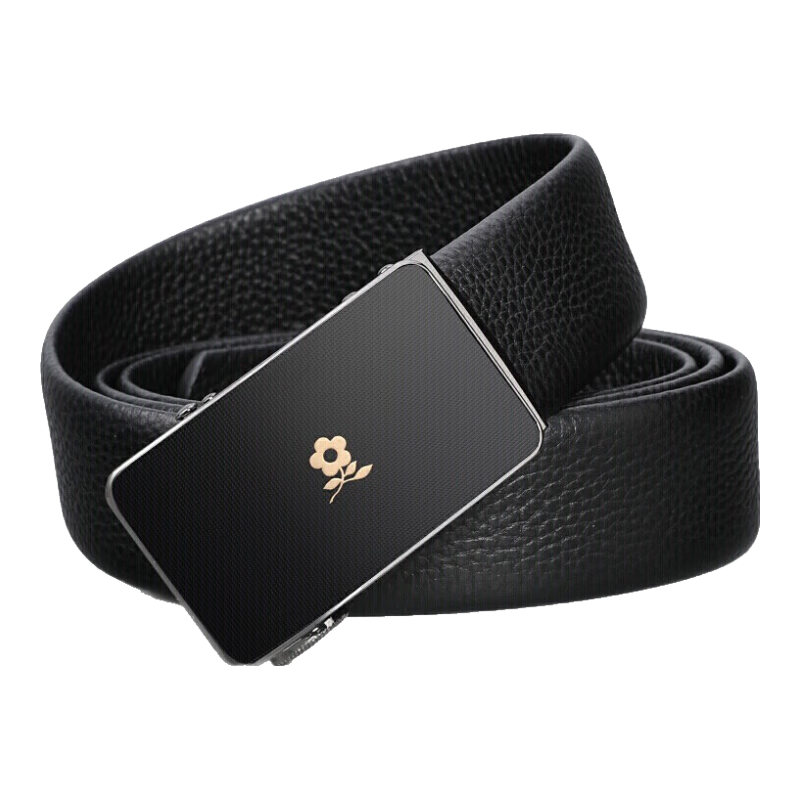 MONTAGUT Men's Leather Belt, Automatic Buckle, Formal And Casual Wear, Father's Day Gift Box, Practical for Me