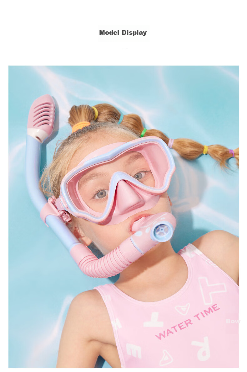 WATERTIME / Shuichuan Children's Diving Mask, Snorkeling Three Treasures, Kids' Face Mask, Swimming Goggles, Underwater Swimming Glasses, Magic Pink 13