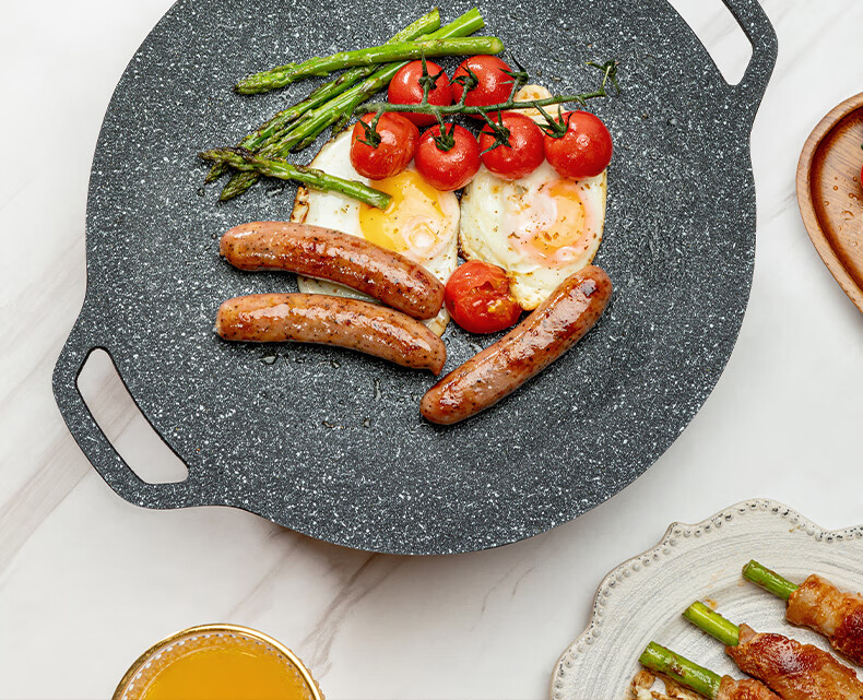 E-Rover Tea Brewing Tray, Grill Pan, Barbecue Plate, Korean-Style Grilled Meat Pan, Portable Stove Maifan Stone Grilling Pot 2