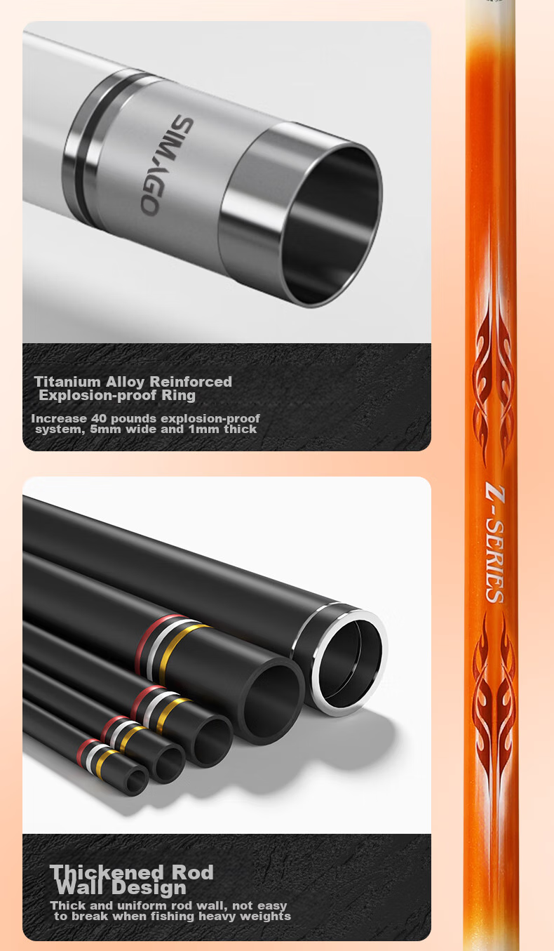 SIMAGO Ximan Duo Giant Rod, 19 Sections, 8H Ultra-Hard Carbon Fiber, Imported from Japan, for Sturgeon And Carp, Multi-Purpose Fishing Rod, 6.3 Meters 11