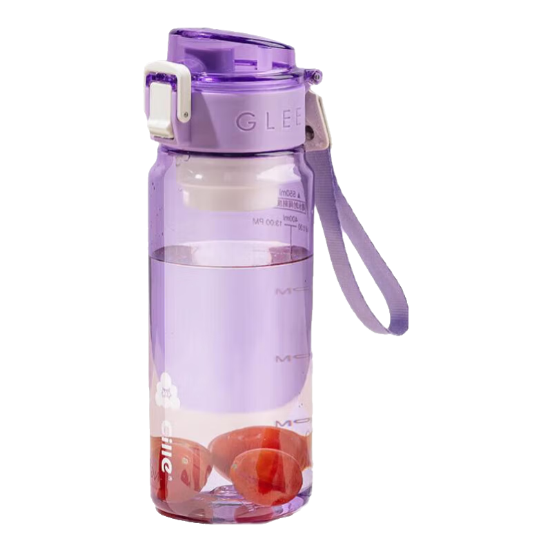 Cille Tritan Plastic Cup with Filter, Sports Water Bottle for Men And Women, Student Mug in Vibrant Purple, 550ml