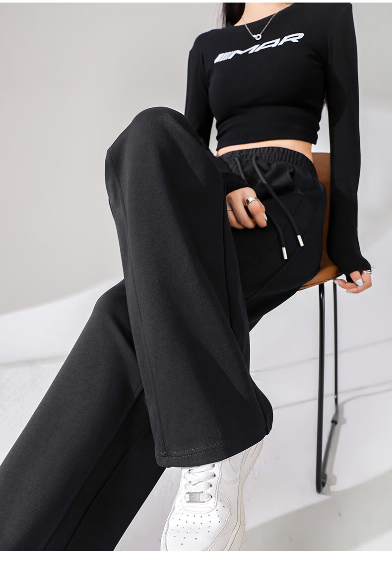 Baleno Fashion Patchwork Straight-Leg Pants for Women, New Spring 2026 High-Waisted Draping Slimming Comfortable Versatile Casual Trousers 14