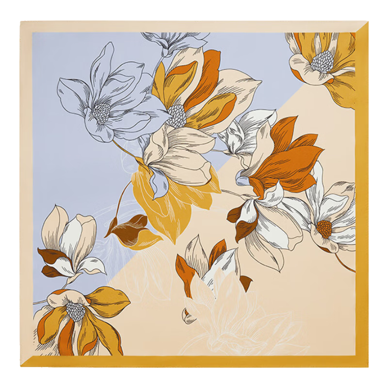 Wanshili Mulberry Silk Scarf for Women, Square Scarf, Holiday Gift for Elders, Mid-Autumn Festival Gift Box - Magnolia Ode 75cm
