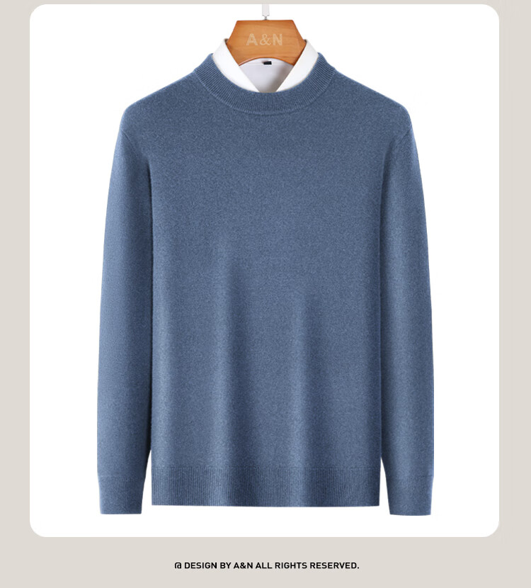 Antonio [10.2% Cashmere + 89.8% Wool] Premium Red Wool Sweater Solid Color Versatile Base Layer Knitwear 4