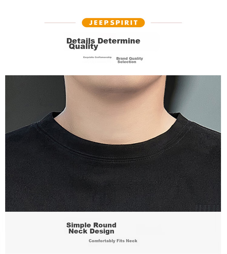 JEEP SPIRIT Men's Sweatshirt, Autumn And Winter Suede Long-Sleeve T-Shirt, Casual Loose Trendy Top for Me 9